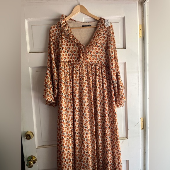 Nasty Gal orange floral boho dress - Picture 2 of 7